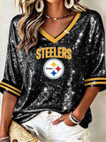 Women's Casual Steelers Print T-Shirt