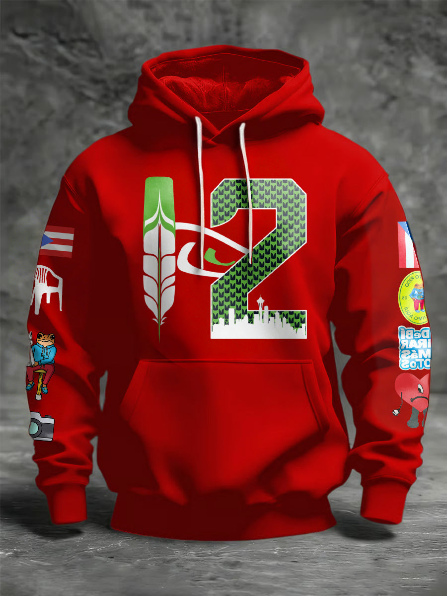 Men'S Casual Wear Wepa Printed Hooded Sweatshirt