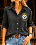 Women's Steelers Button-Down Shirt