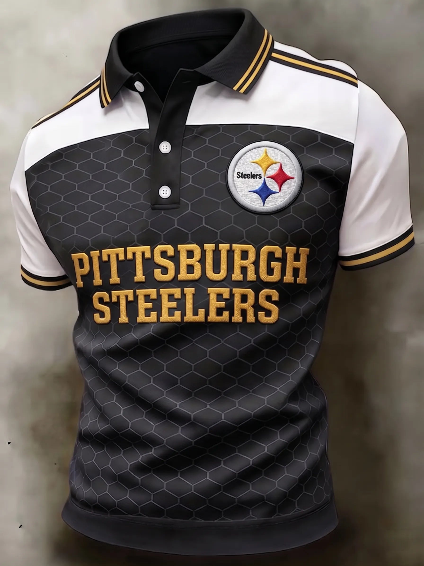 Men's Steelers Print Polo Shirt