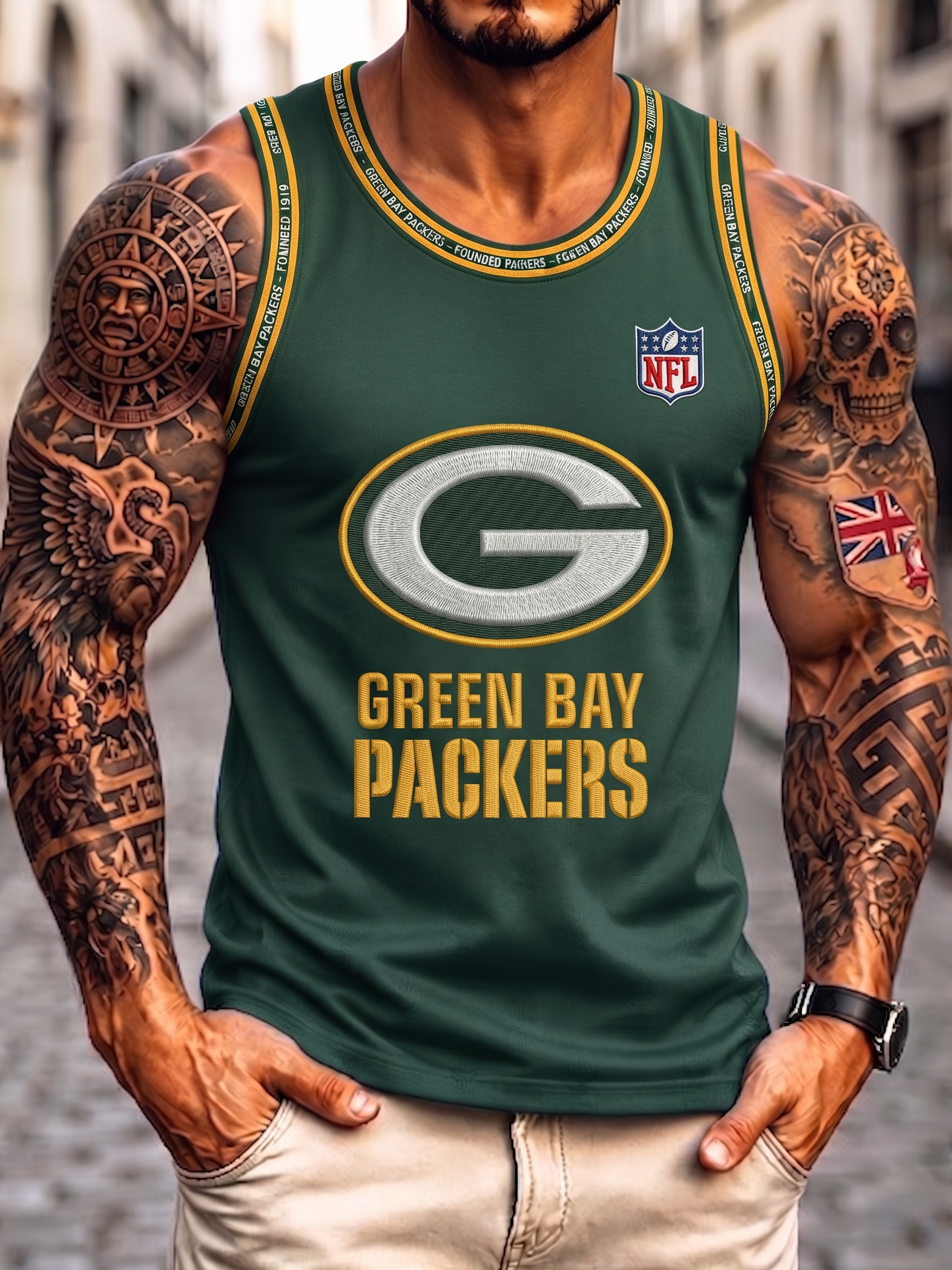 Men's Green Bay Packers Football Print Tank Top