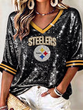 Women's Casual Steelers Print T-Shirt