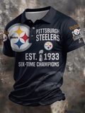 Men's Pittsburgh Steelers Fan Print Polo Shirt