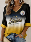 Women's Steelers V-Neck Shirt