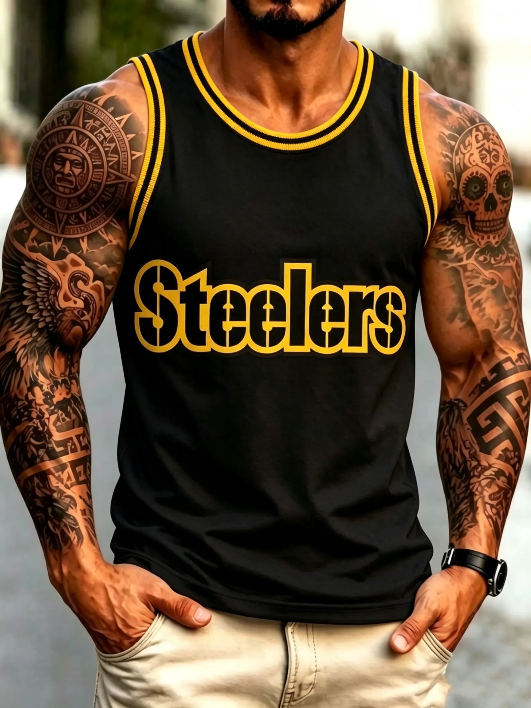 Men's Steelers Print Tank Top