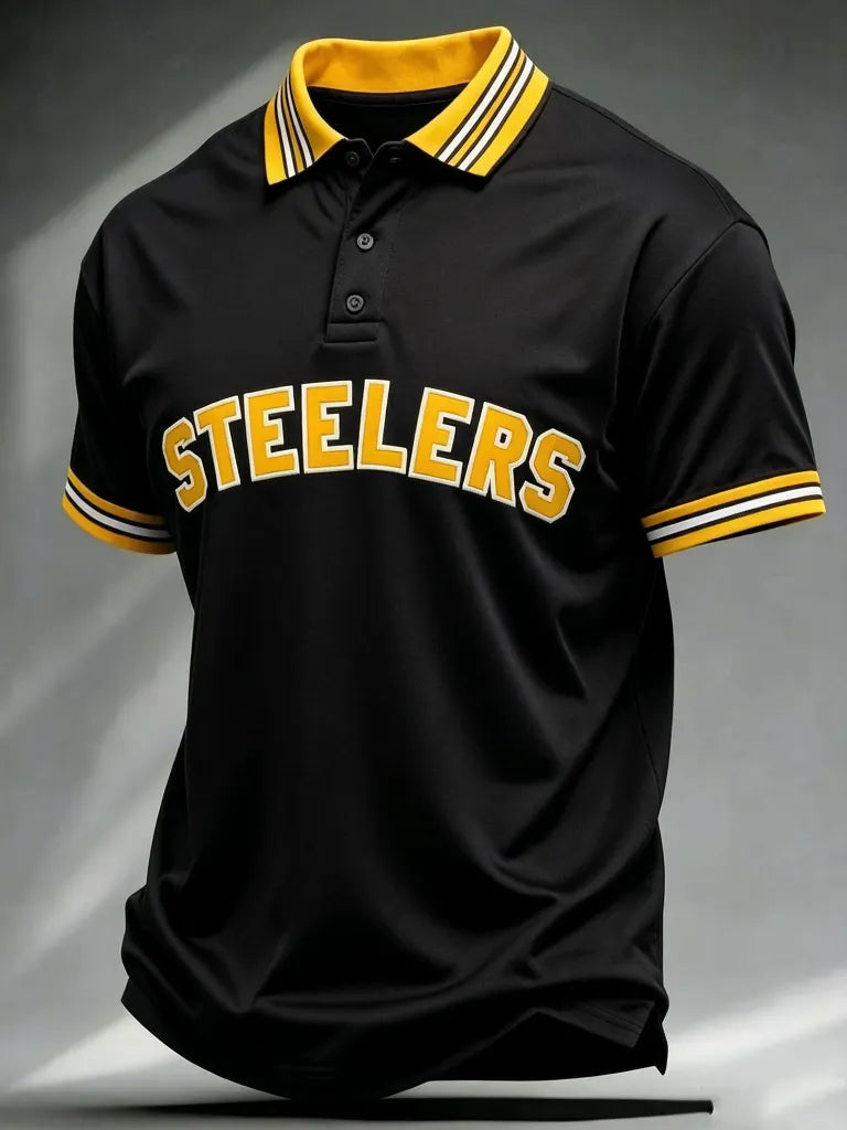 Men's Steelers Print Polo Shirt
