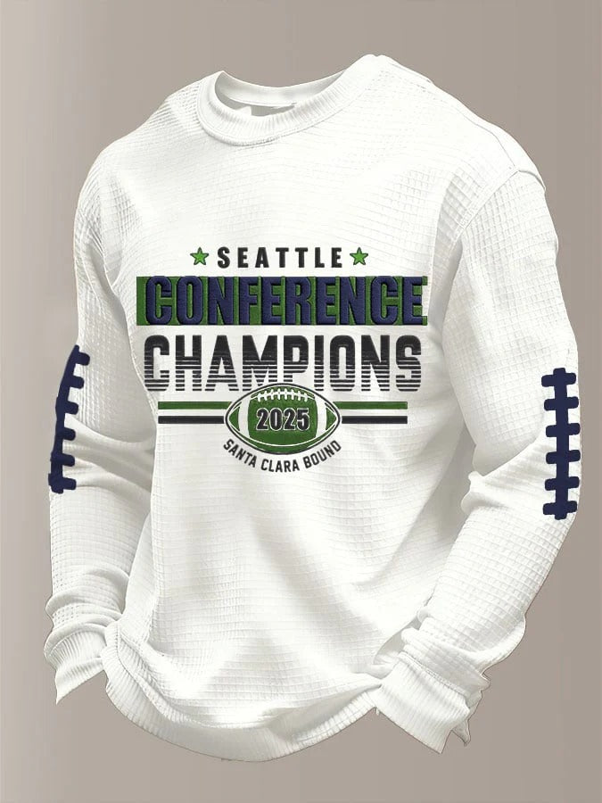 Men's Football Printed Waffle Top