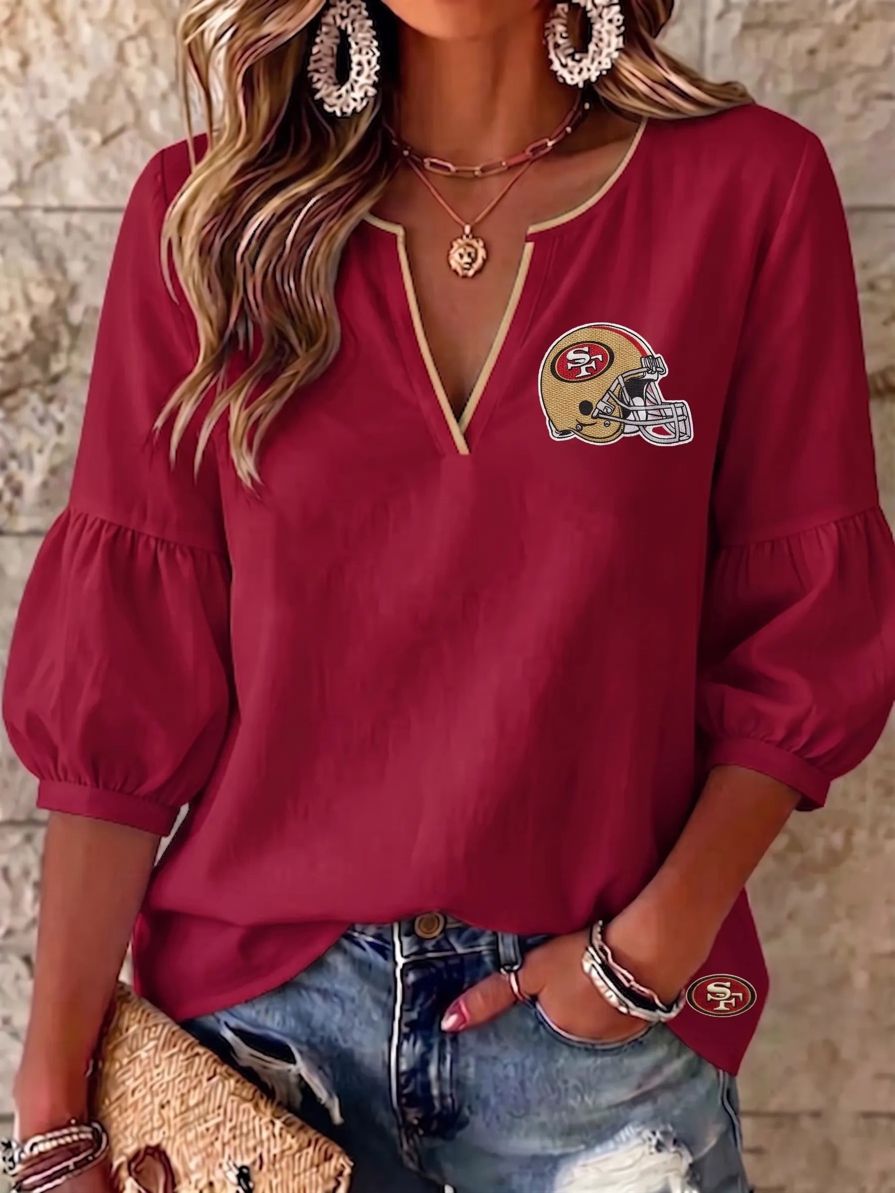 Women's San Francisco 49ers Fans Print Top