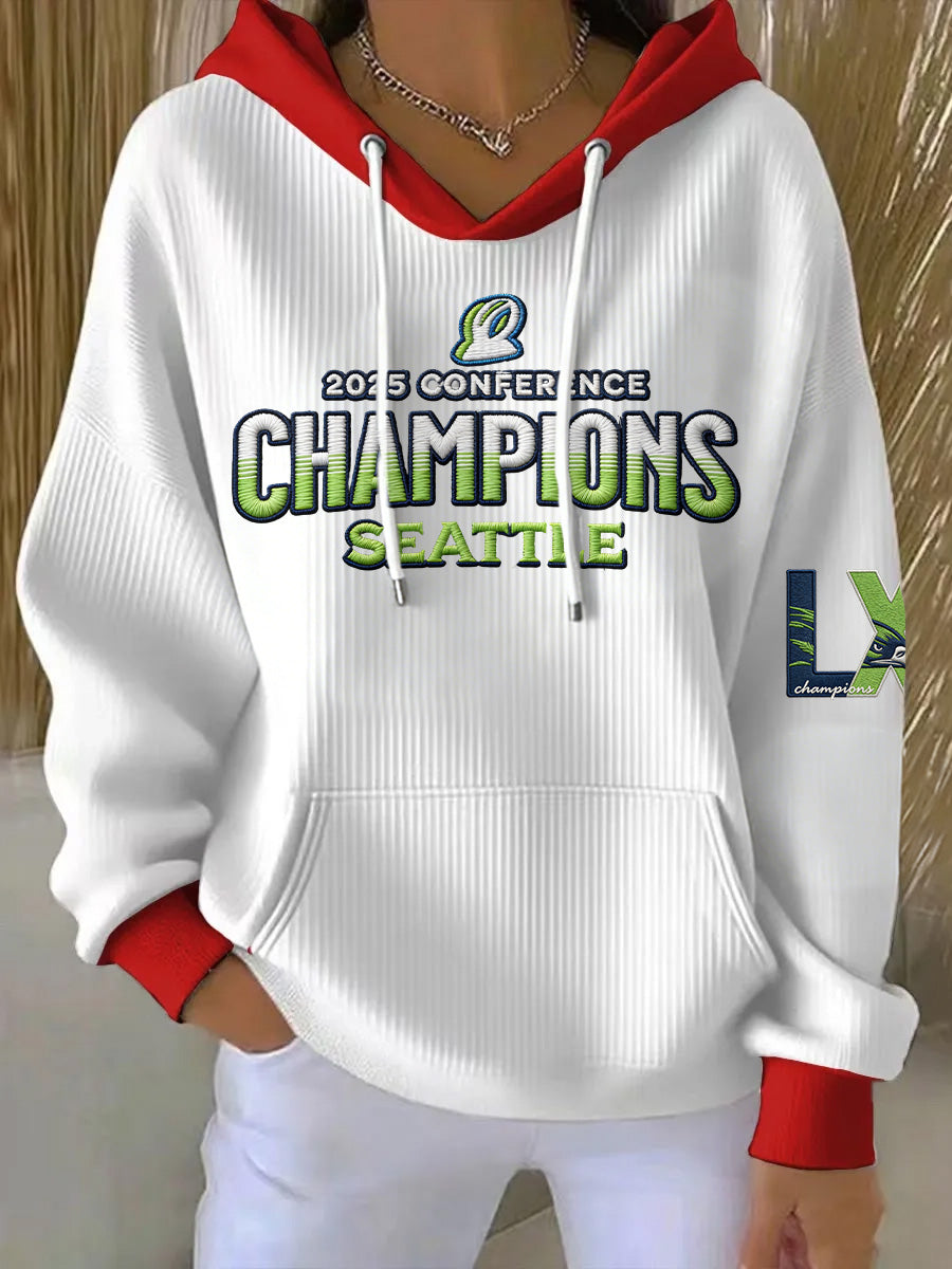 Women'S Casual Seahawk Champion Art Printed Hoodie