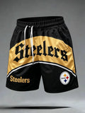 Men's Steelers Print Casual Shorts