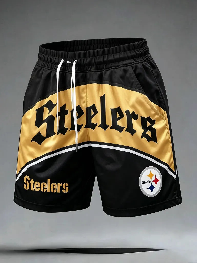 Men's Steelers Print Casual Shorts