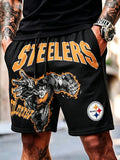 Men's Steelers Print Casual Shorts