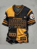 Men's Steelers Print Polo Shirt