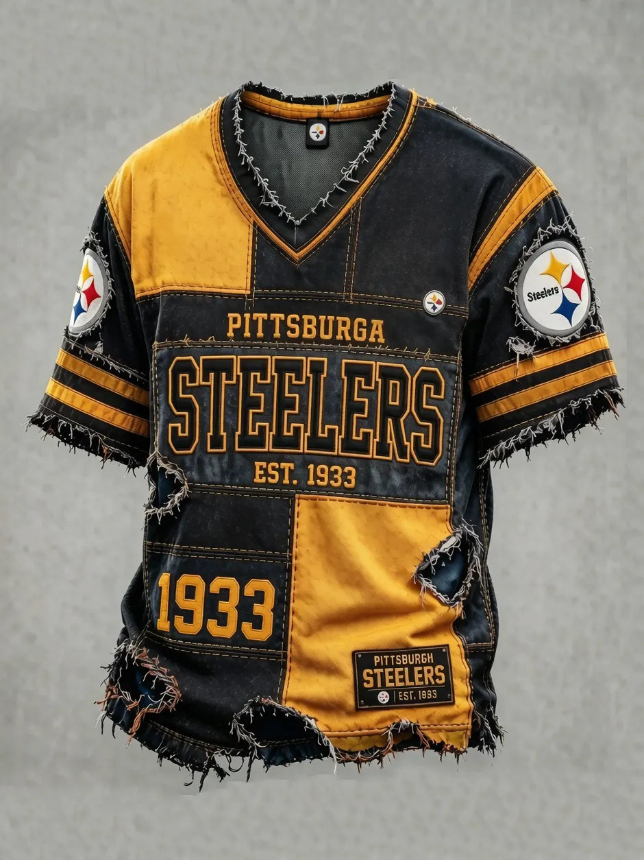Men's Steelers Print Polo Shirt
