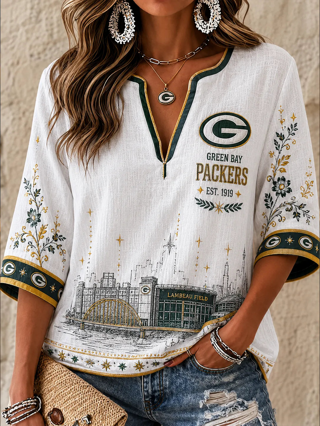 Women's Packers Casual Blouse