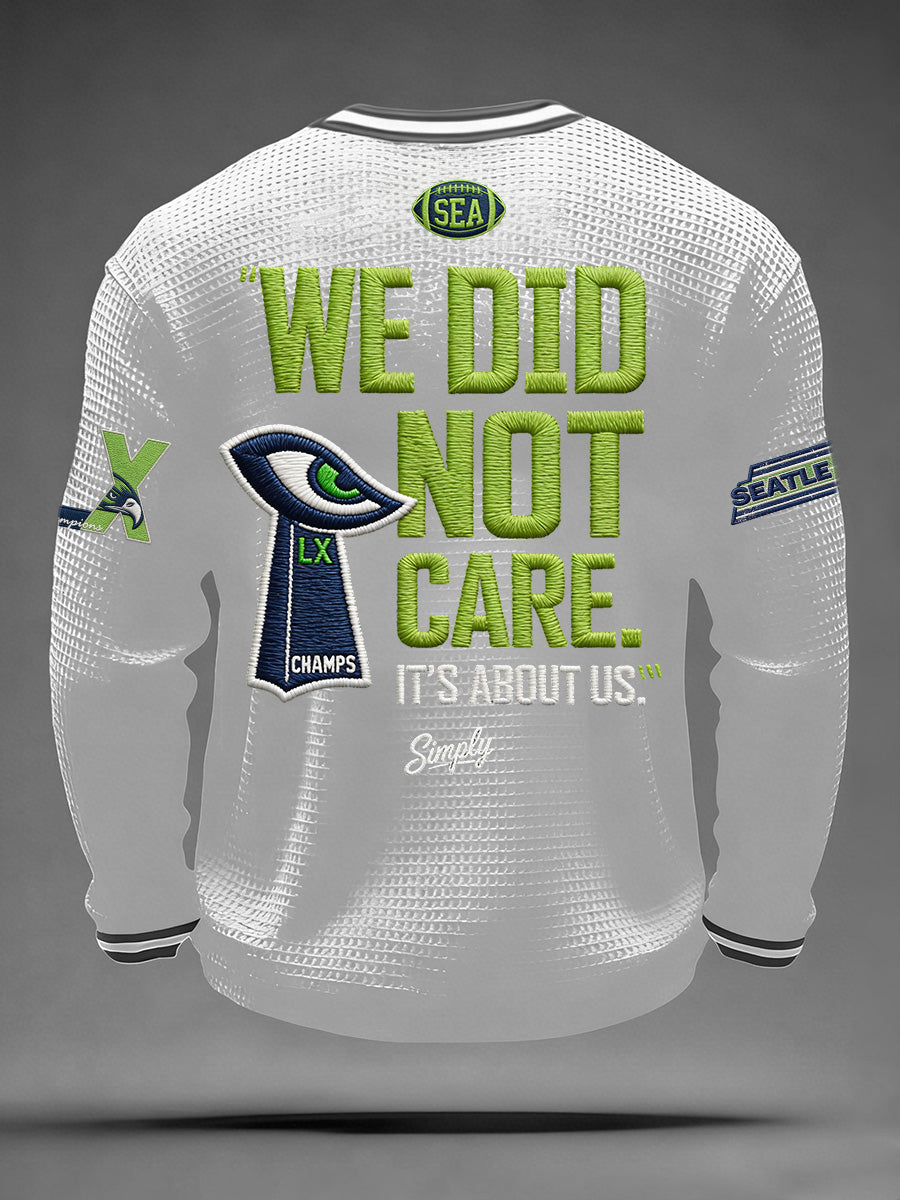 Men's Retro Casual Seahawk Champion Waffle Round Neck T-shirt