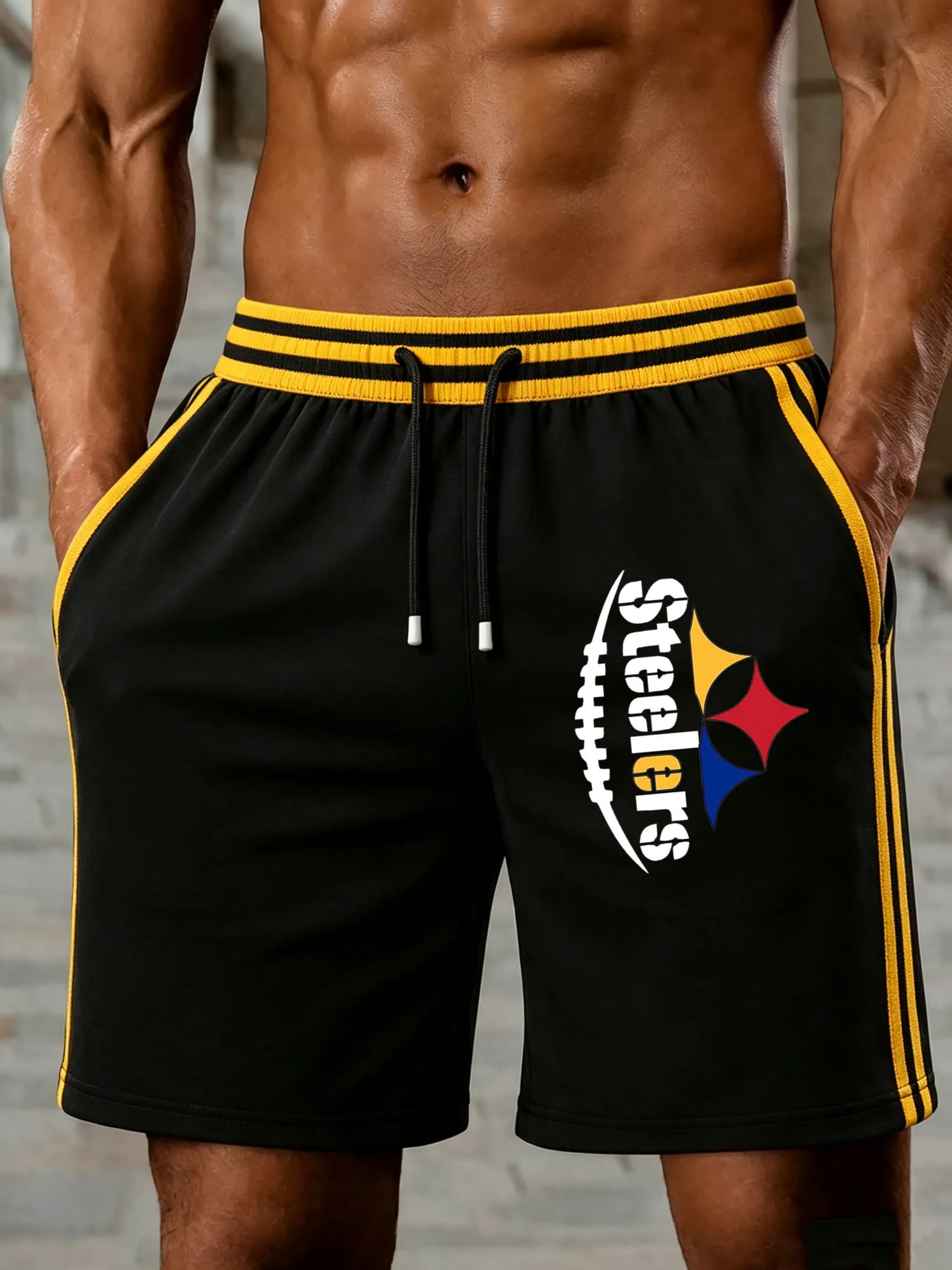 Men's Steelers Print Casual Shorts