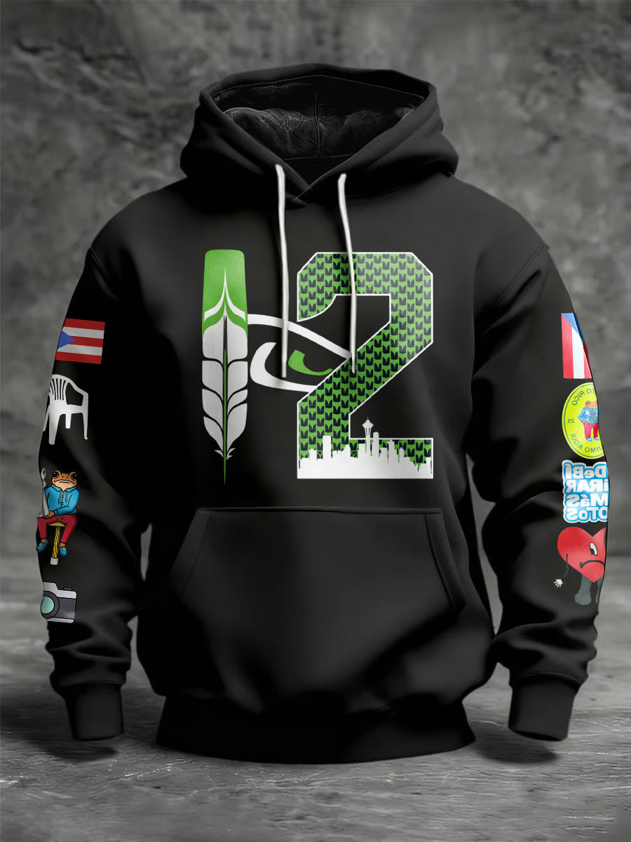 Men'S Casual Wear Wepa Printed Hooded Sweatshirt