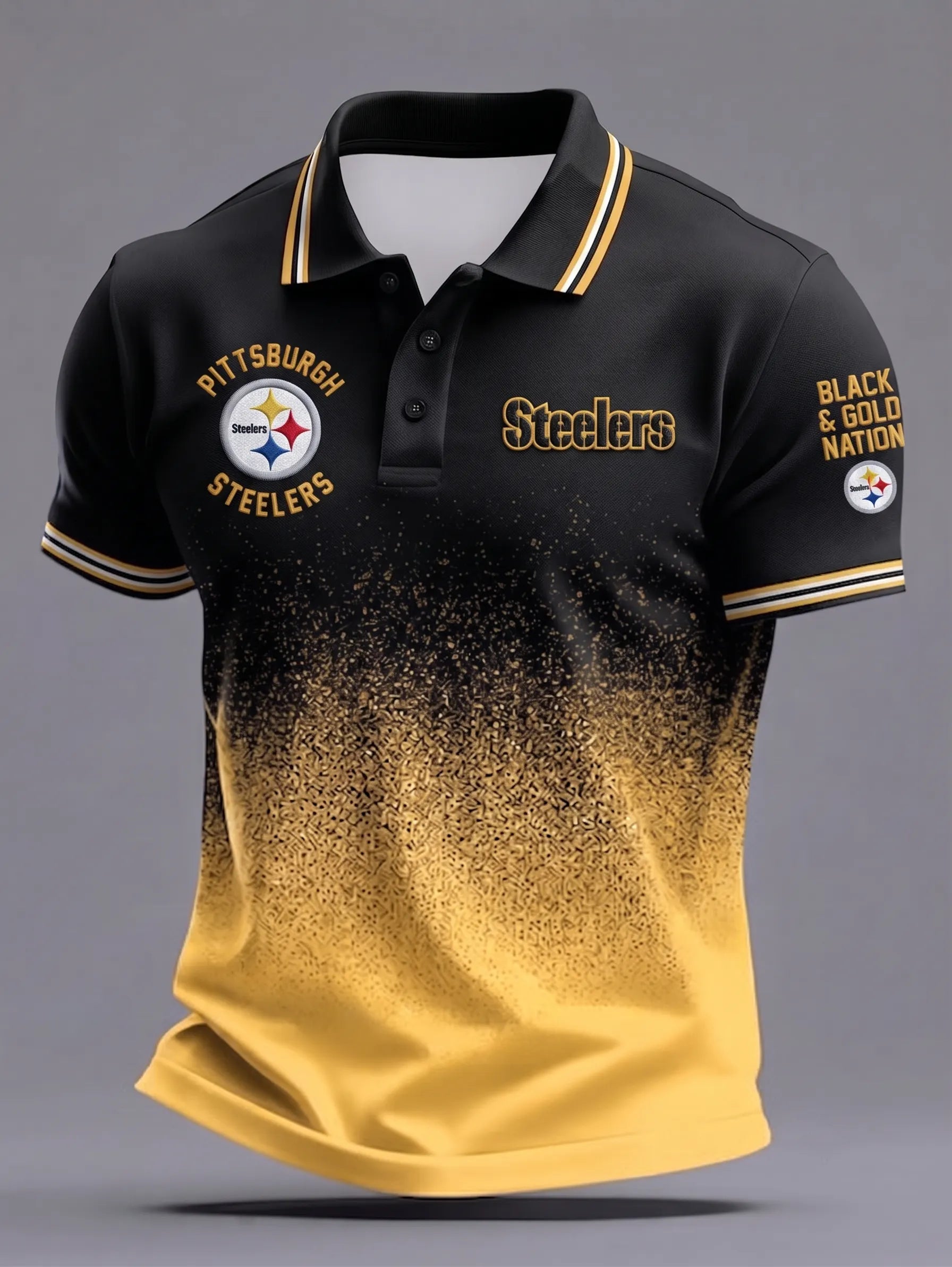 Men's Steelers Print Polo Shirt