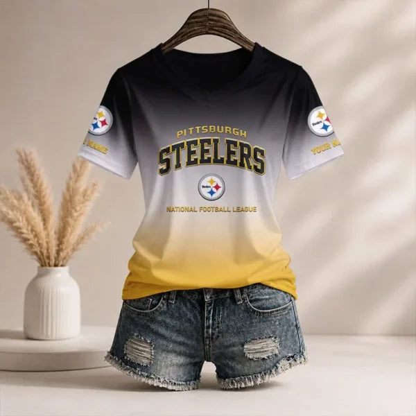 Women's Casual Steelers Print T-Shirt
