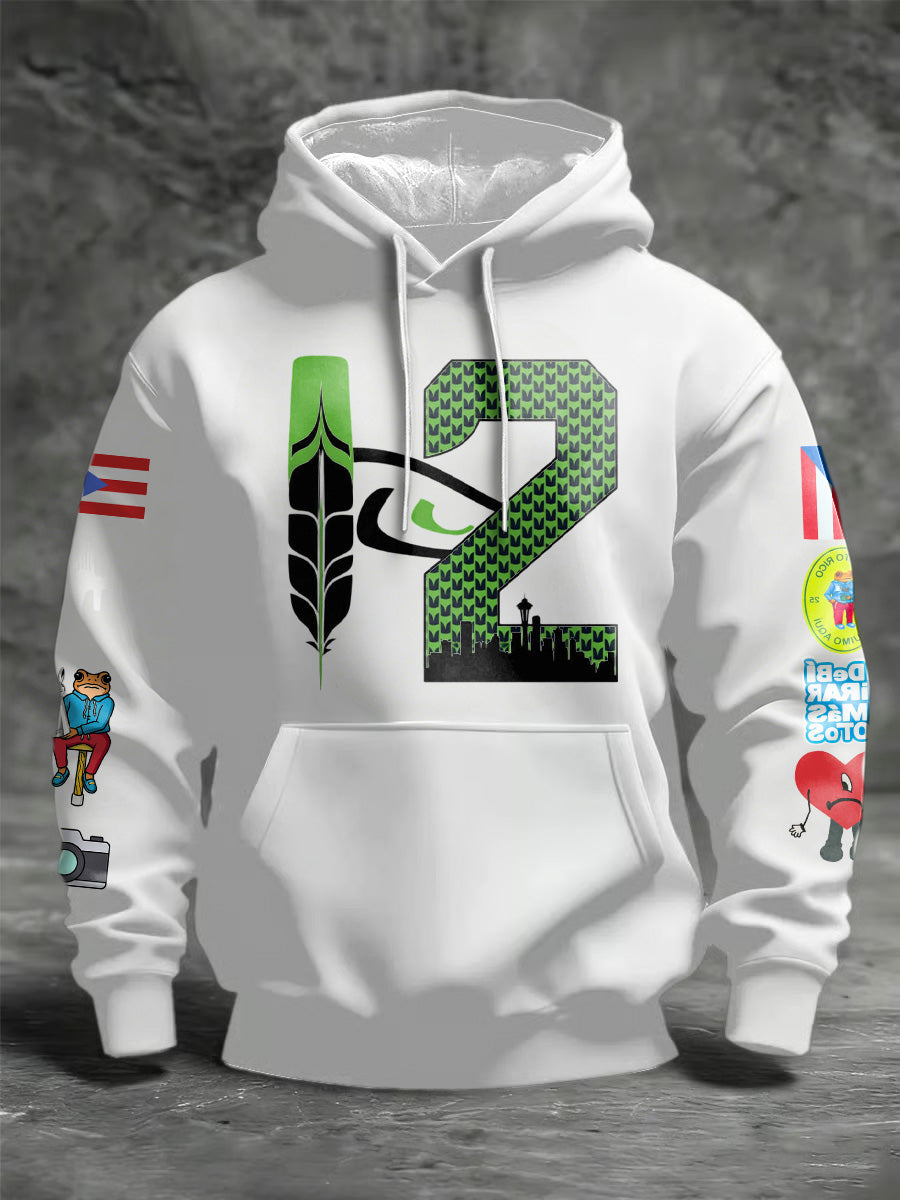 Men'S Casual Wear Wepa Printed Hooded Sweatshirt