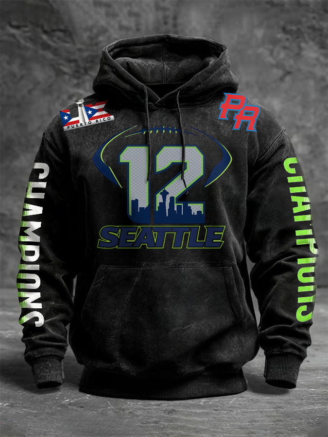 Men'S Casual Wear Wepa Printed Hooded Sweatshirt