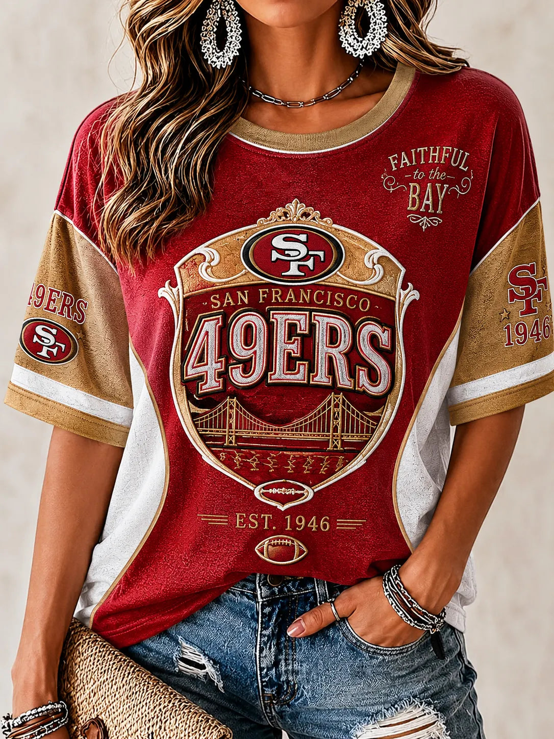 Women's 49ers Crew Neck Tee