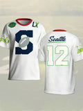 Men's Fashion Seahawk Champion Casual Letter Printed Round Neck T-shirt