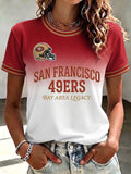 Women's San Francisco 49ers Casual Football Print T-Shirt