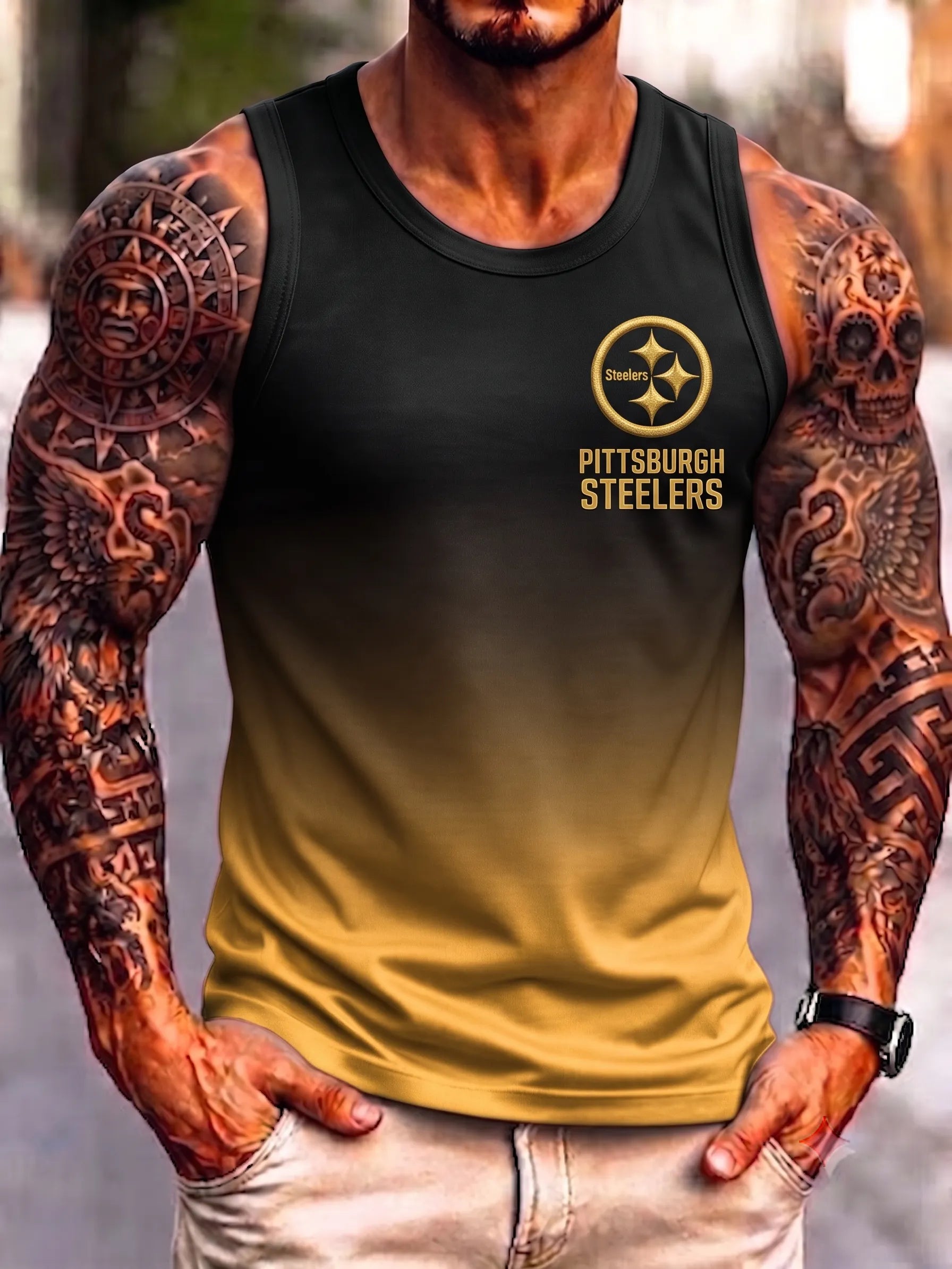 Men's Pittsburgh Steelers Football Print Tank Top