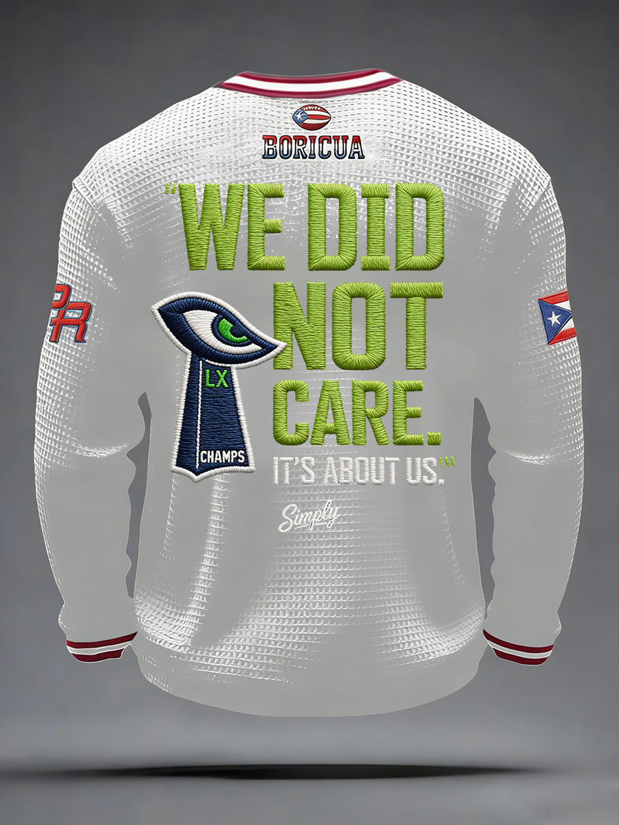 Men's Retro Casual Seahawk Champion Waffle Round Neck T-shirt