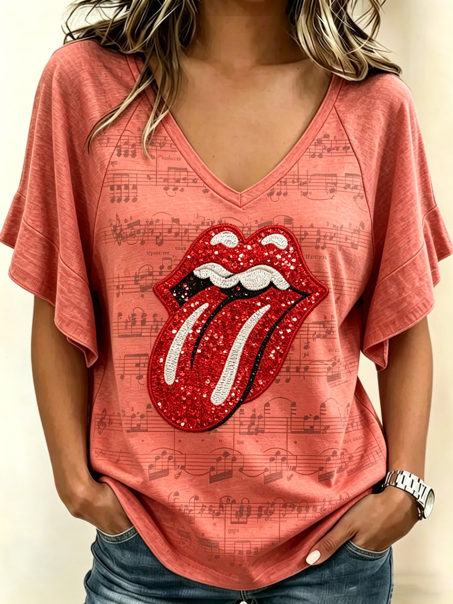 Women's Rock Band Print T-shirt