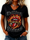 Women's Casual British Rock Band Print T-Shirt