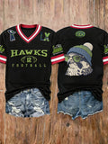 Women'S Seahawk Champion V-Neck Casual T-Shirt