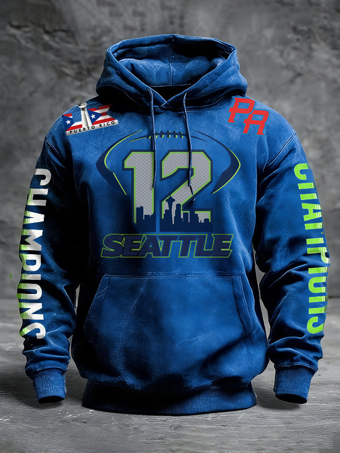Men'S Casual Wear Wepa Printed Hooded Sweatshirt