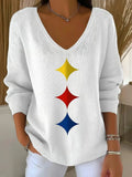 Women's Casual Steelers Print T-Shirt