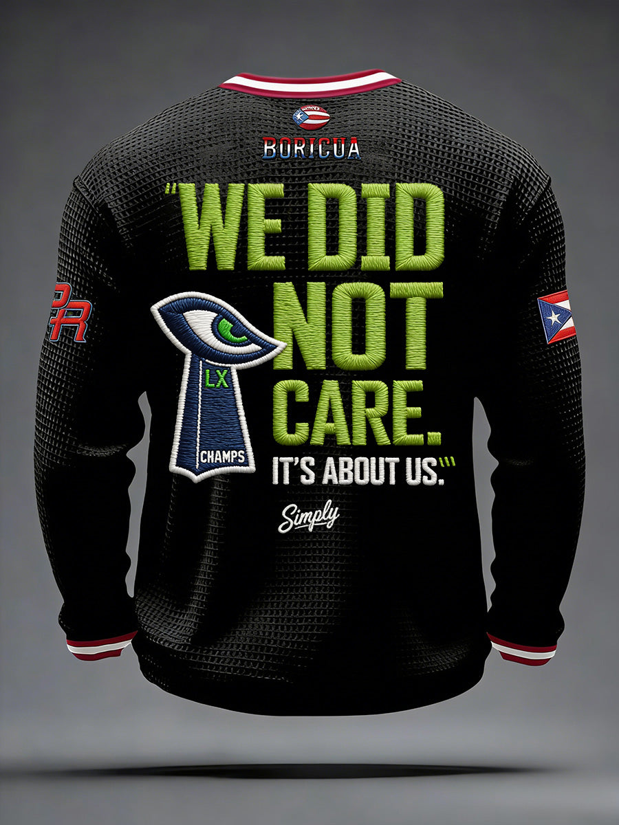 Men's Retro Casual Seahawk Champion Waffle Round Neck T-shirt
