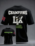 Men's Fashion Seahawk Champion Casual Letter Printed Round Neck T-shirt