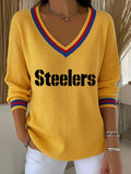 Women's Casual Steelers Print T-Shirt