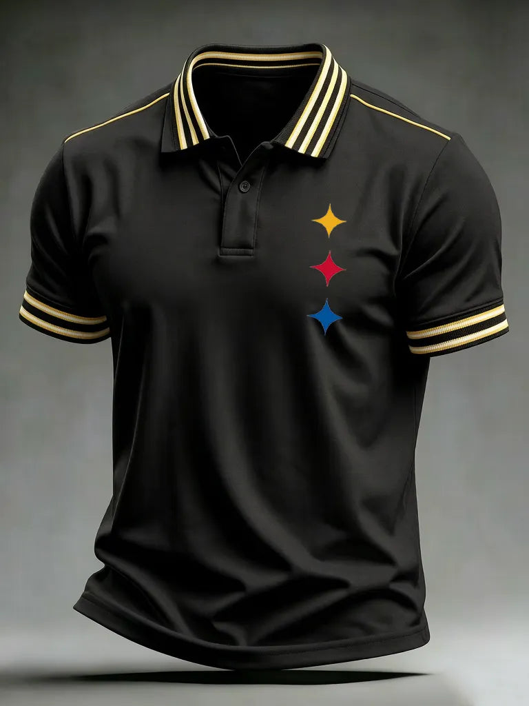 Men's Steelers Print Polo Shirt