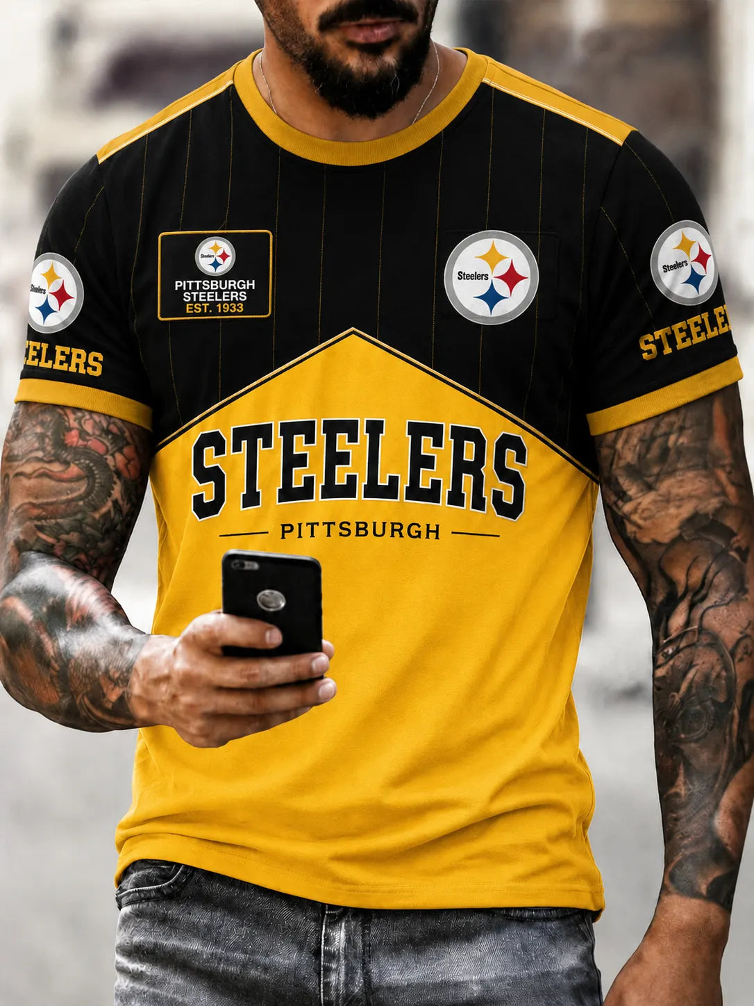 Men's Steelers Retro T-Shirt – New Design