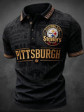 Men's Pittsburgh Steelers Fan Print Polo Shirt