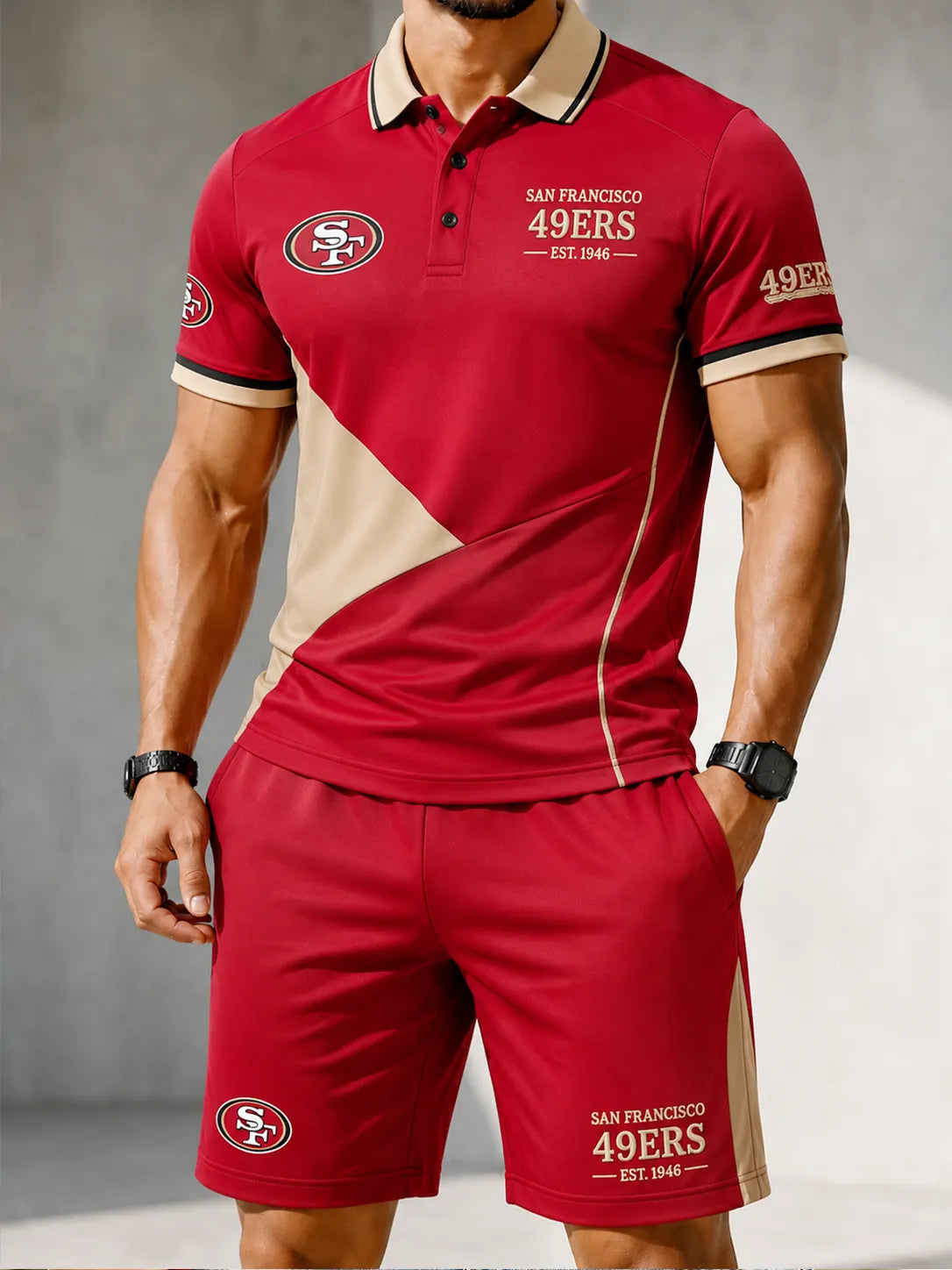 Men's 49ers Polo Shorts Set