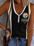 Women's Steelers Henley Tank Top