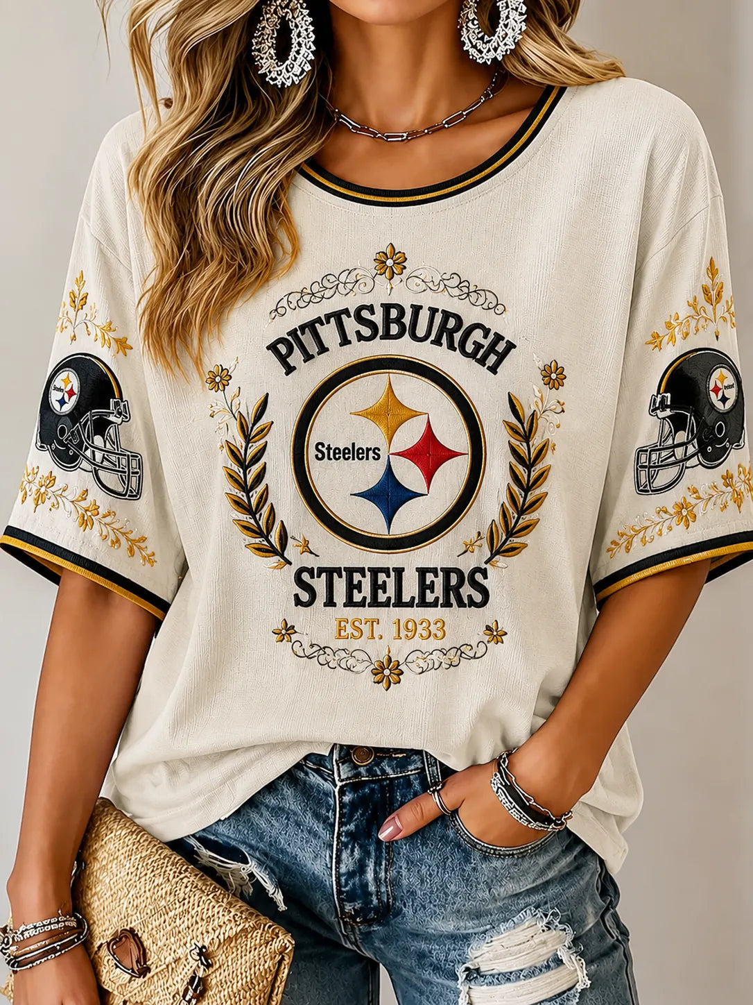 Women's Steelers Crew Neck Tee