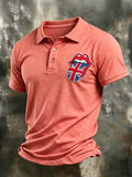 Men's VINTAGE Rock Band Print Polo Shirt
