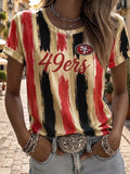 Women's San Francisco 49ers Casual Football Print T-Shirt