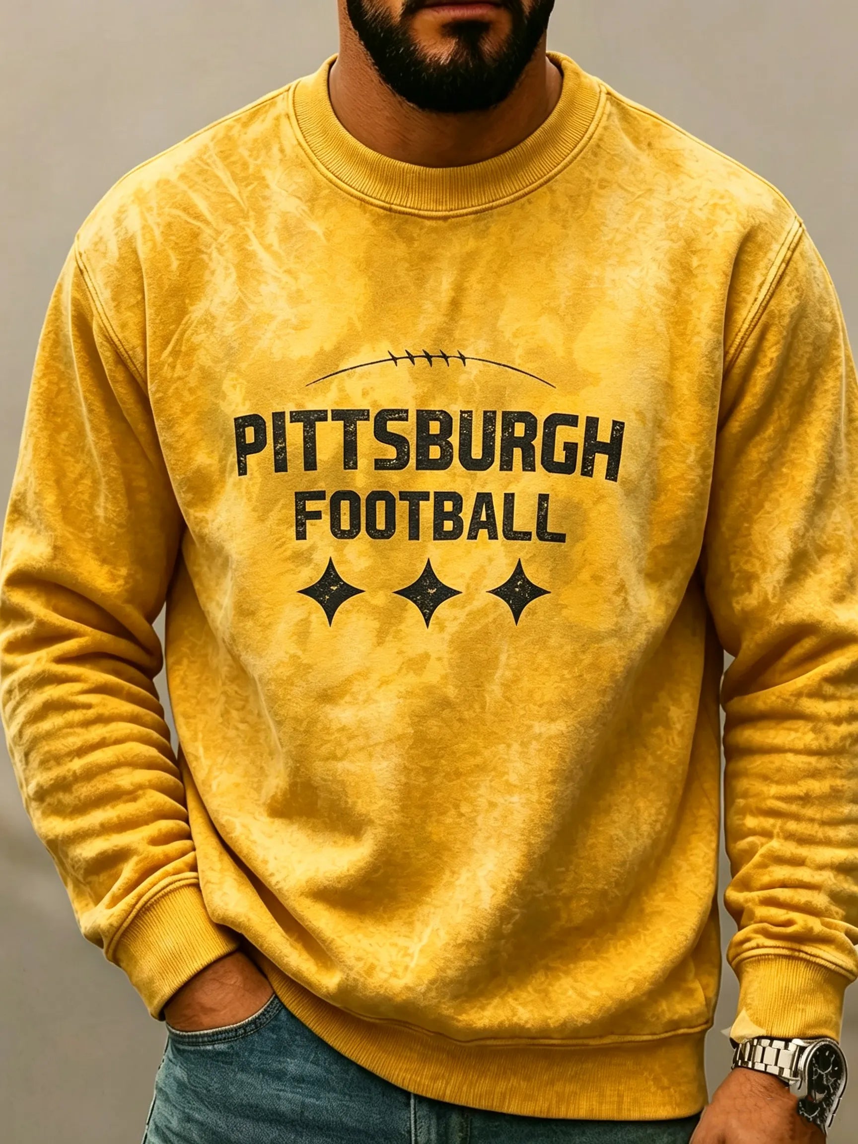 Men's Steelers Print Sweatershirt
