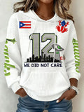 Ladies' Retro Casual Seahawk Champion Printed Waffle Hoodie