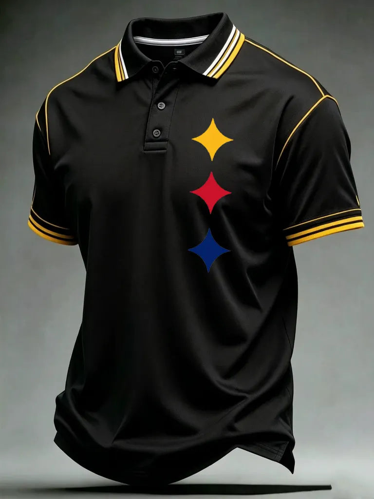 Men's Steelers Print Polo Shirt